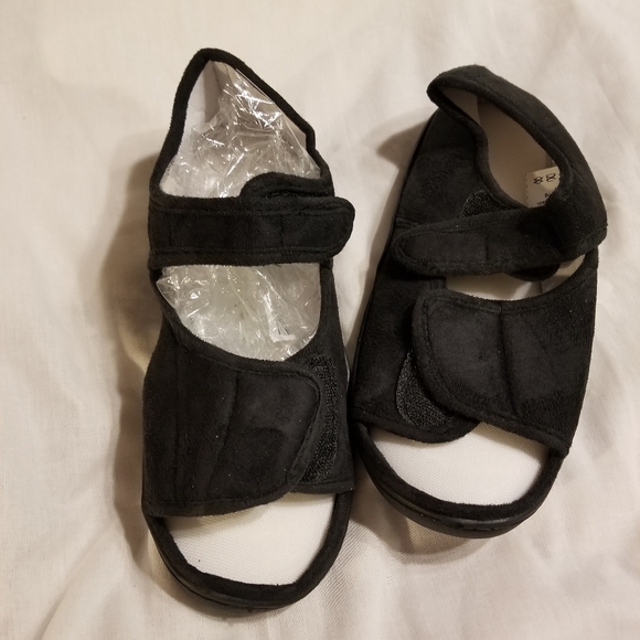 Adjustable memory foam slippers surgical medical comfort - Picture 3 of 7